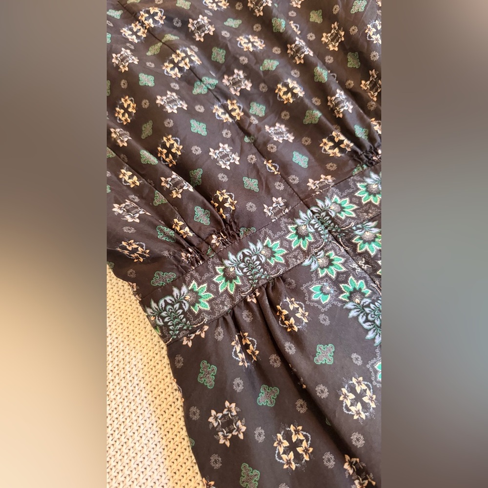 J. CREW 100% Silk Cap Sleeve Black Floral Midi Dress - Picture 11 of 16